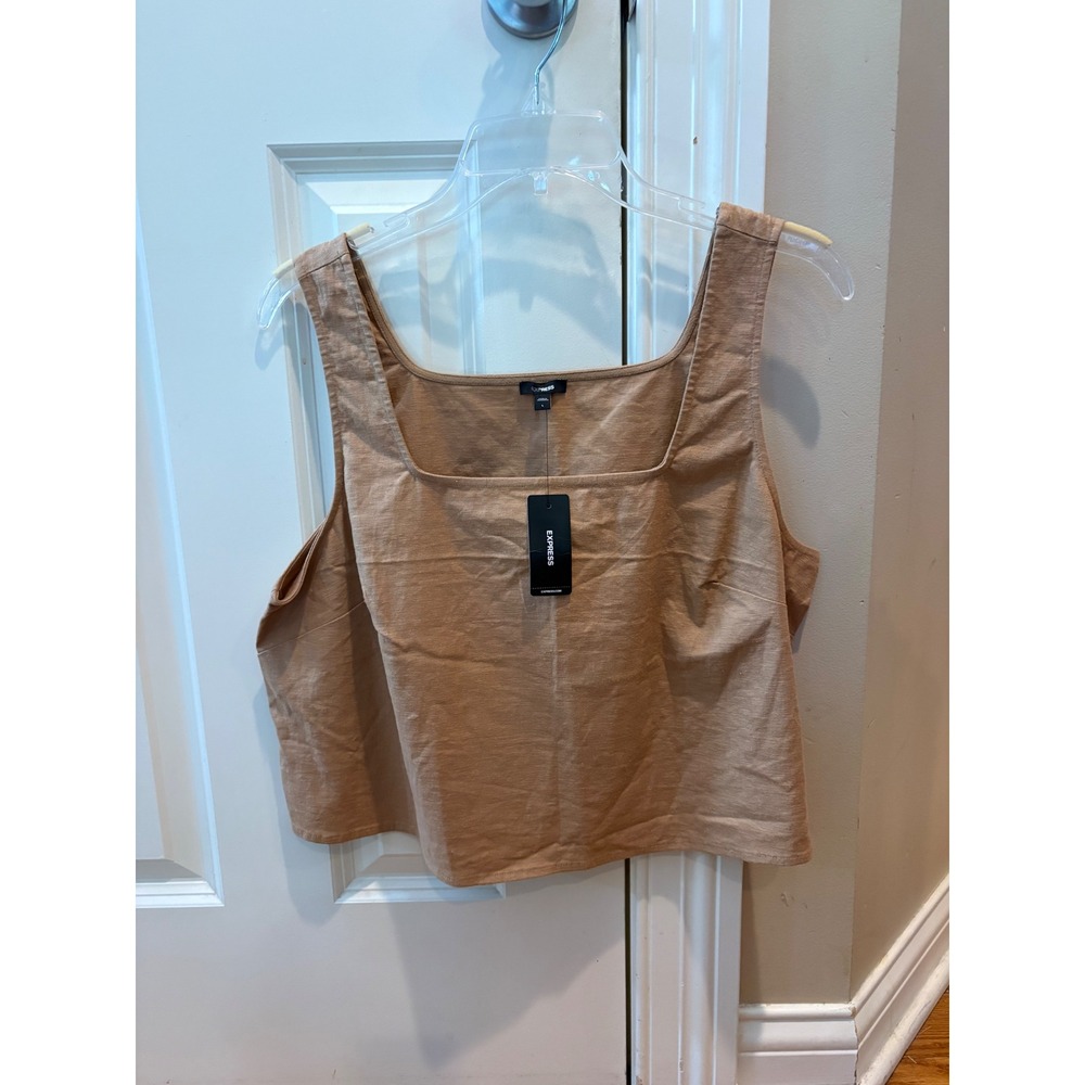 New Express Womens‎ Top Tank Square Neck Sleeveless Casual Blouse Top Large